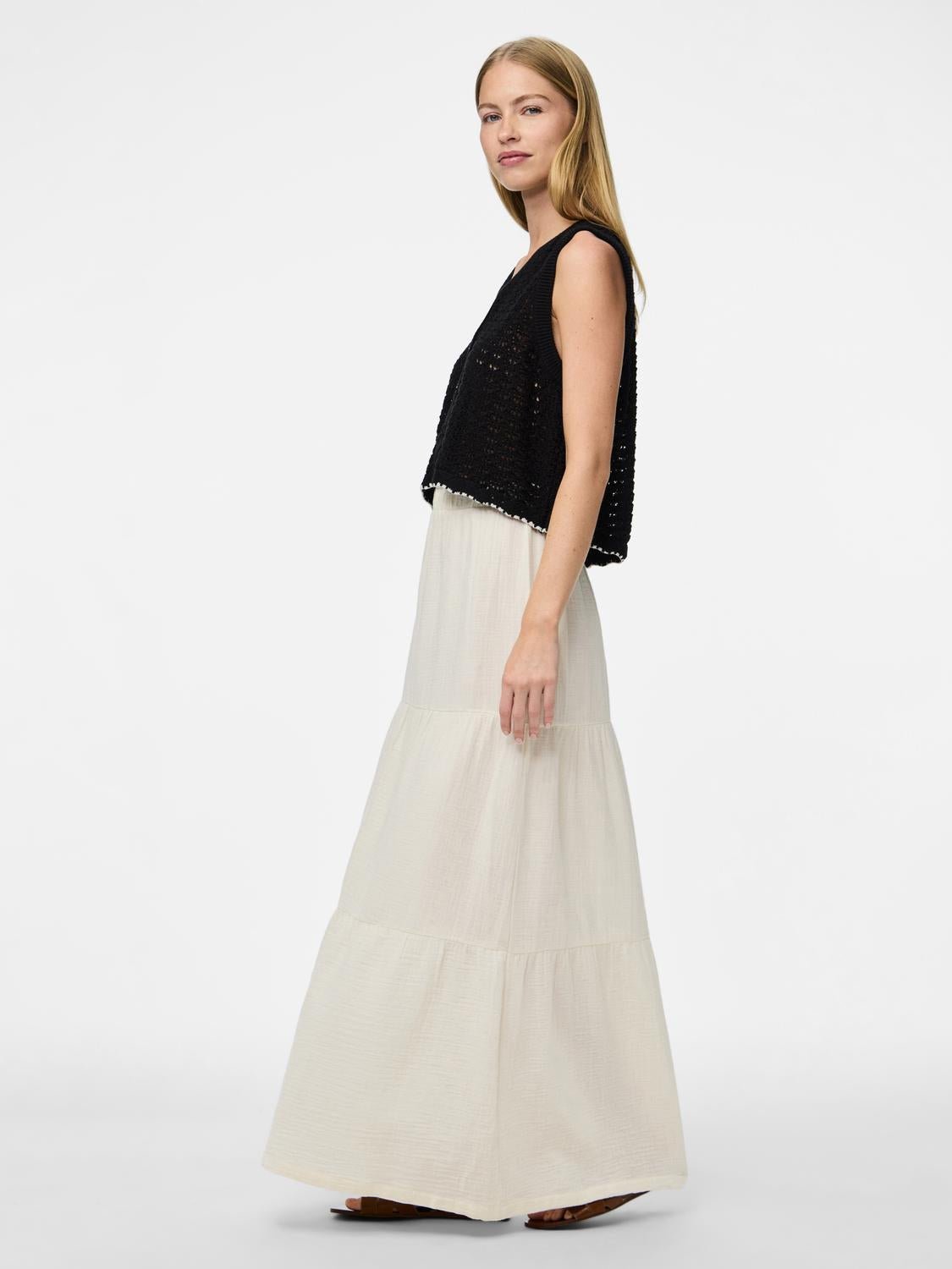 PCSIKKA Long Skirt - Cloud Dancer - VERO MODA & VILA Bergvik